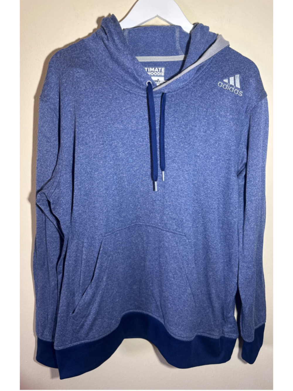 Adidas Ultimate Hoodie XL Blue Navy Pullover Sweatshirt